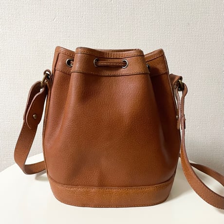 USED ラルフローレン シボ革　巾着　ショルダーバッグ