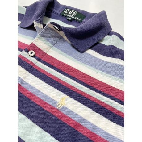 USED 90's POLOラルフローレン ボーダーポロシャツ　ボーイズ160