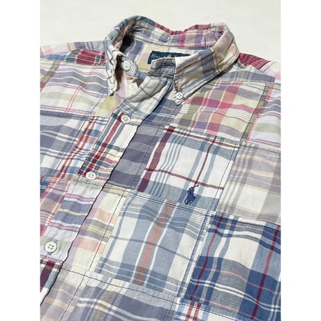 USED Ralph Lauren CUSTOM FIT マドラスパッチワークシャツ M