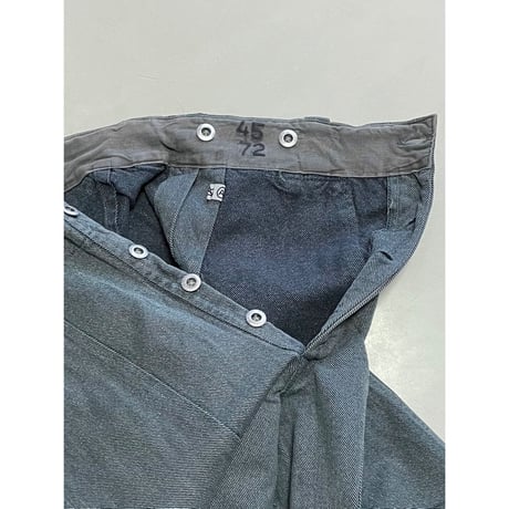 USED スイス軍　デニムワークパンツ 34/28相当 メタルボタン 49