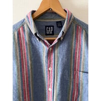 USED 90's OLD  GAP ストライプデニムシャツ XL