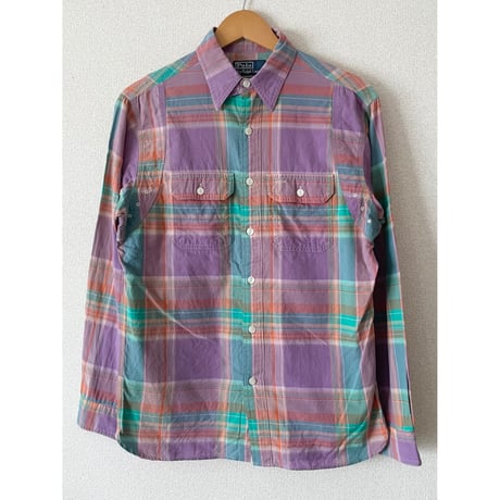 USED Ralph Lauren マドラスチェックワークシャツ S