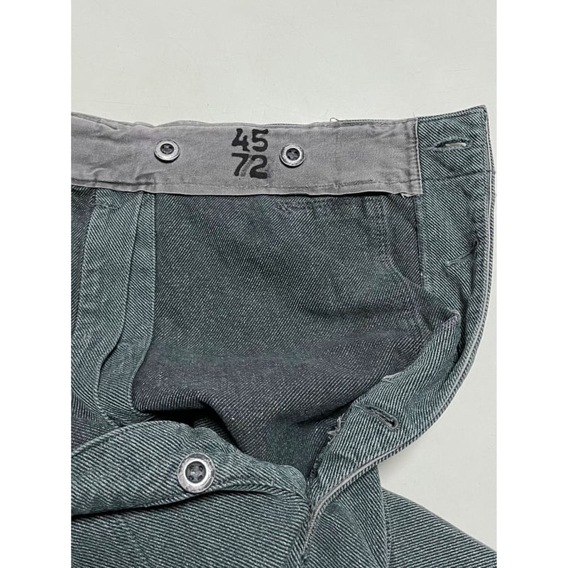USED スイス軍 デニムワークパンツ 初期型 メタルボタン 34/30相当 4