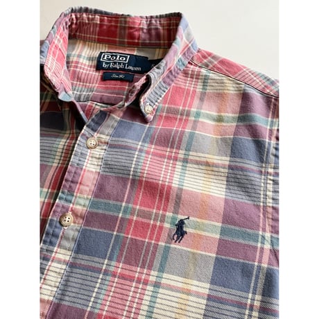 USED POLO ラルフローレン ボタンダウンネルシャツ S SLIM FIT