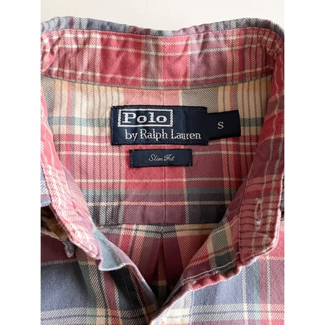 USED POLO ラルフローレン ボタンダウンネルシャツ S SLIM FIT