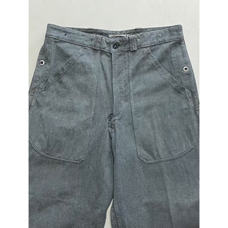 USED スイス軍　デニムワークパンツ メタルボタン　34/28相当 30