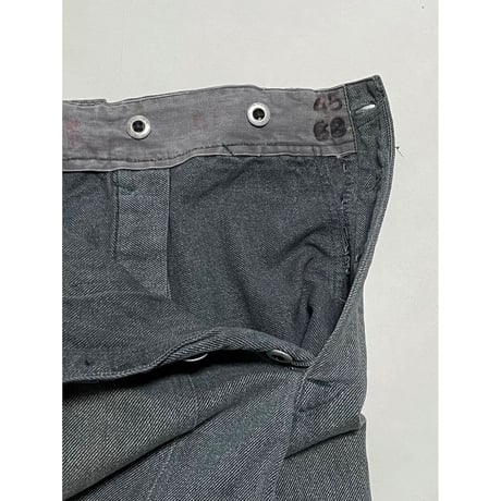 USED スイス軍　デニムワークパンツ 34/28相当　メタルボタン 65