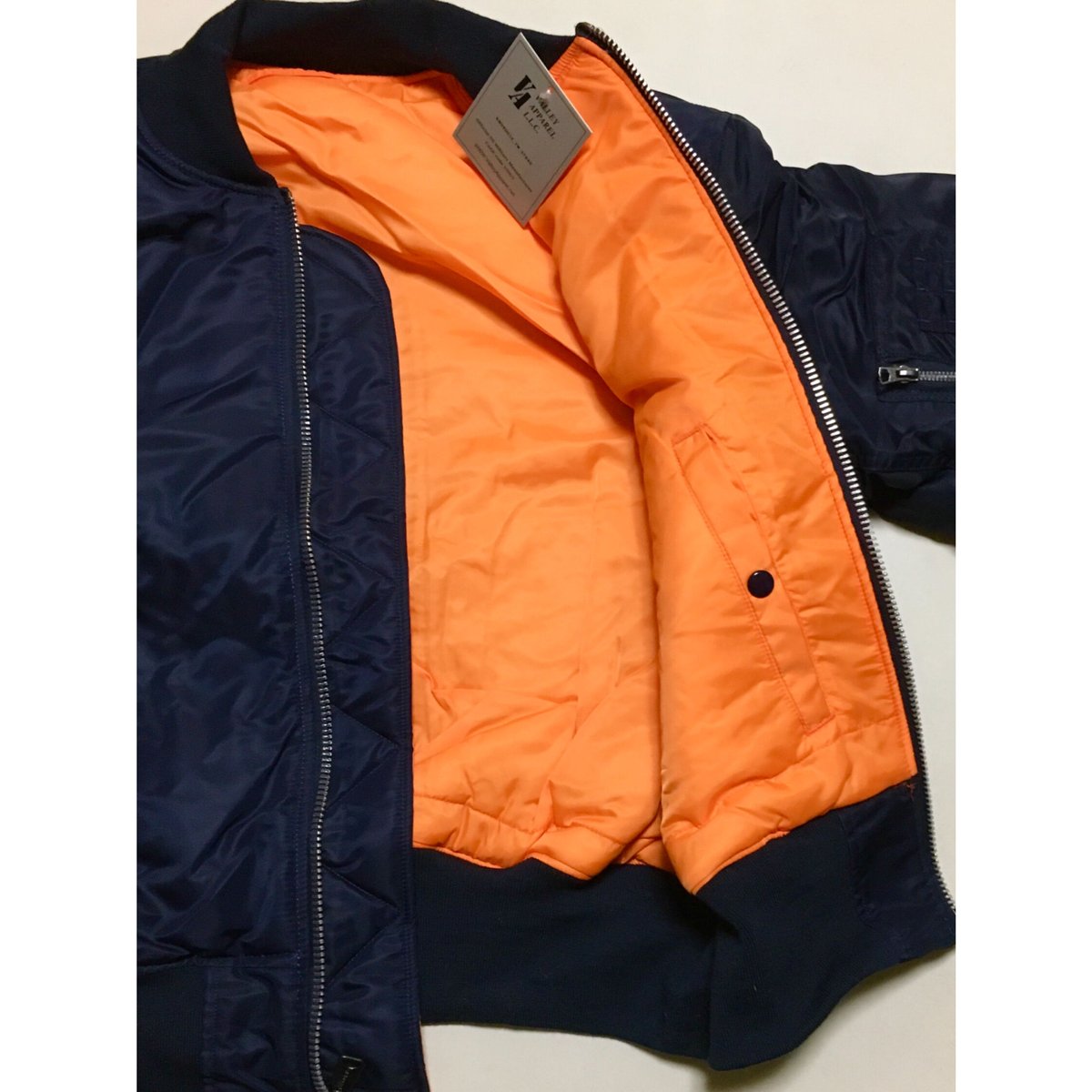 VALLEY APPAREL バレイアパレル MA-1 ネイビー Made in USA | VALLEY APPAREL バレイアパレル MA-1 ネイビー Made in USA |
