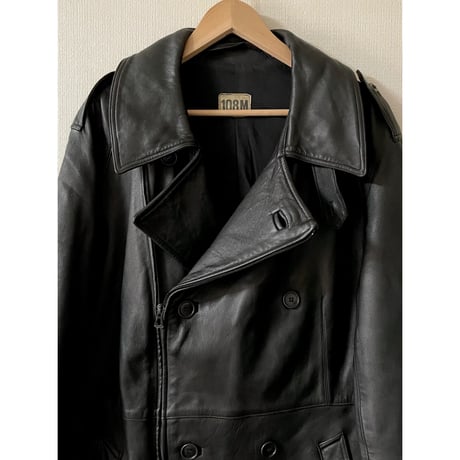 USED 80's フランス軍　モーターサイクルレザーコート 108M