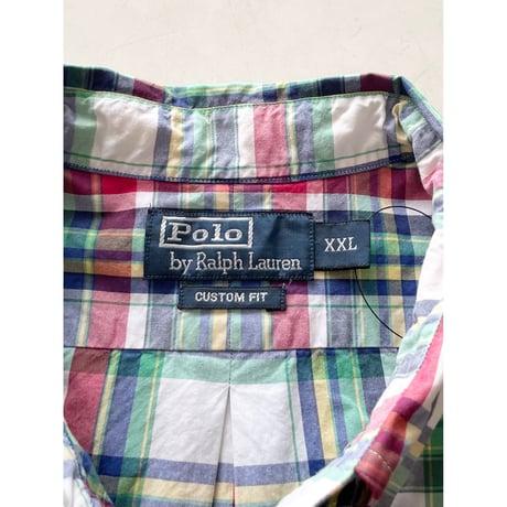 USED POLOラルフローレン CUSTOM FIT ボタンダウンシャツ XXL