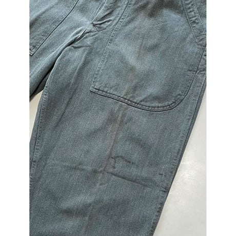 USED スイス軍　デニムワークパンツ 32/28相当 メタルボタン 58