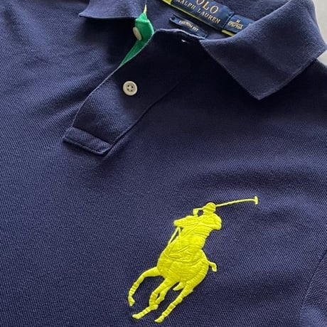 USED POLOラルフローレン BIGポニーポロシャツ M 紺 CUSTOM FIT