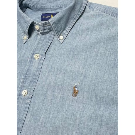 USED POLO ラルフローレン CLASSIC FIT シャンブレーシャツ M