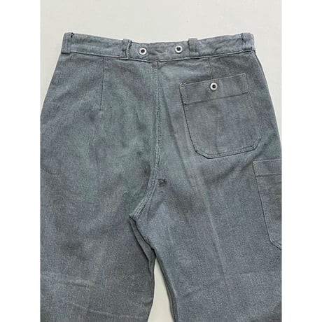 USED スイス軍　デニムワークパンツ メタルボタン　34/28相当 30