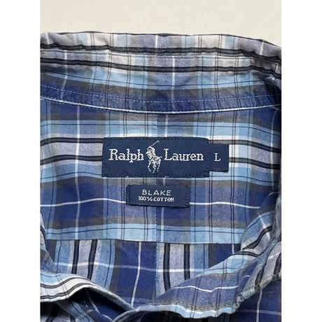 USED POLO ラルフローレン BLAKE 半袖シャツL BLU
