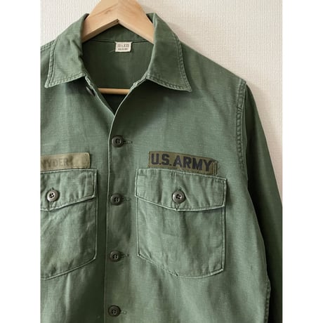 VINTAGE 60's US ARMY OG107 ユーティリティシャツ　シャツ袖 2nd 15 1/2×33