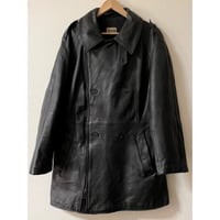 USED 80's フランス軍　モーターサイクルレザーコート 108M