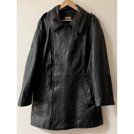 USED 80's フランス軍　モーターサイクルレザーコート 108M