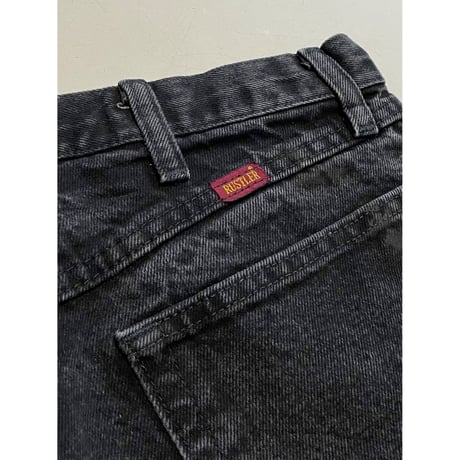 USED RUSTLER ブラックデニム 34/30