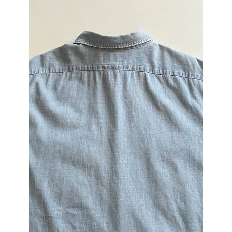 USED POLO ラルフローレン CUSTOM FIT シャンブレーシャツ　エポレット付き XXL 90's