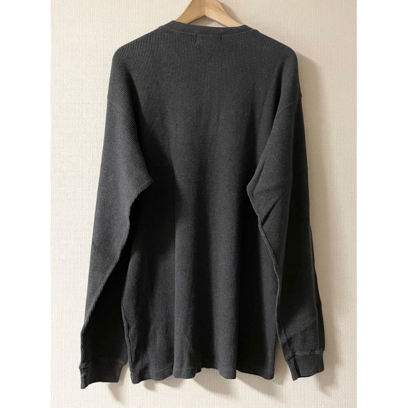 USED エディーバウアー ヘンリーネックワッフルTシャツ M 黒タグ