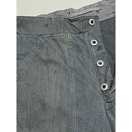 USED スイス軍　デニムワークパンツ 34/28相当　メタルボタン 65