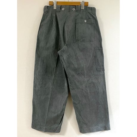 USED スイス軍　デニムワークパンツ 34/28相当　メタルボタン 65