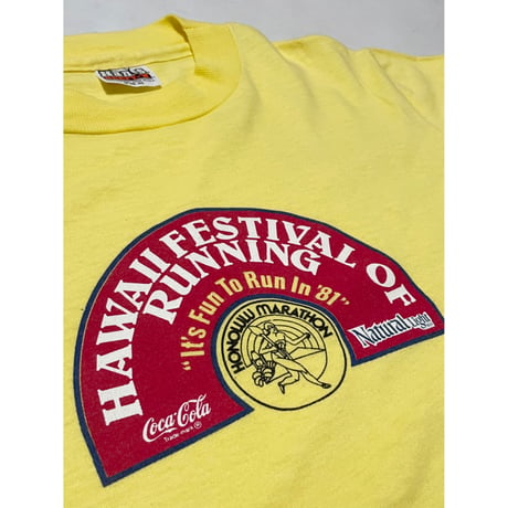 USED 80's USA製 HANES BEEFY ホノルルマラソンTシャツ　M