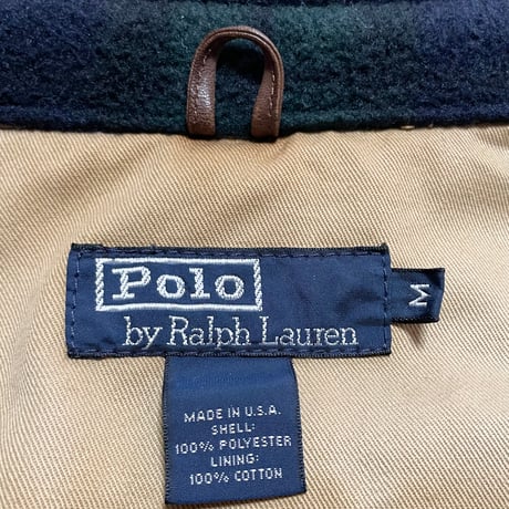 USED POLOラルフローレン アメリカ製　タータンチェック フリースJKT M