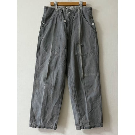 USED スイス軍　デニムワークパンツ メタルボタン 32/28相当 38