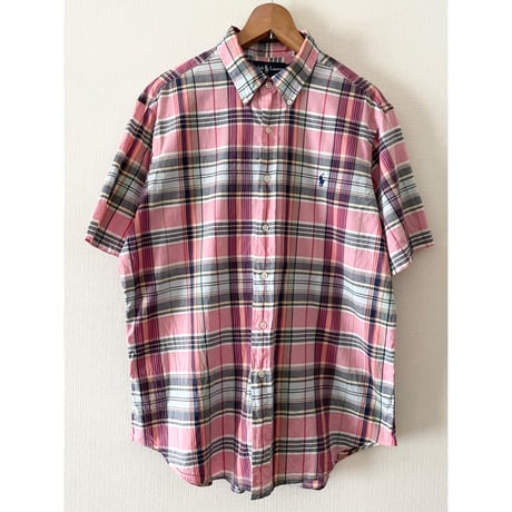 USED POLO ラルフローレン マドラスチェックS/Sシャツ CLASSIC FIT