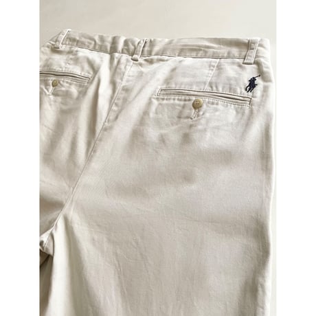 USED 90's POLO ラルフローレン ツータックチノ ETHAN 32/32 ライトベージュ