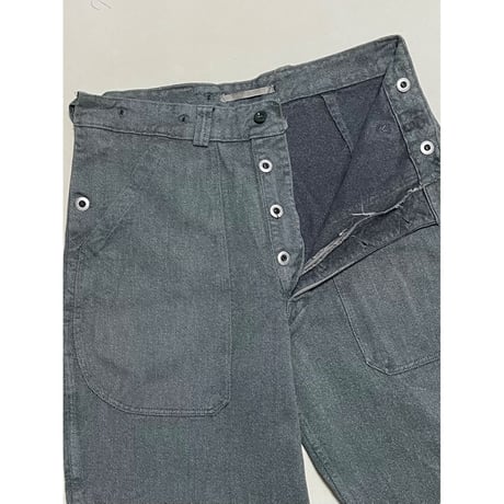 USED スイス軍　デニムワークパンツ 34/28相当 メタルボタン 69