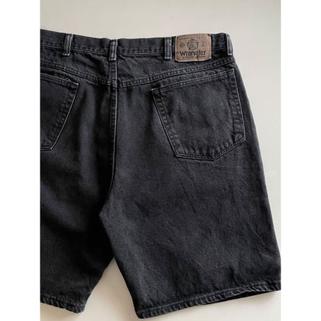 USED Wrangler ブラックデニムショートパンツ 36