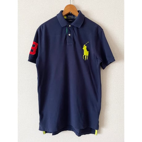 USED POLOラルフローレン BIGポニーポロシャツ M 紺 CUSTOM FIT