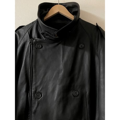 USED 80's フランス軍　モーターサイクルレザーコート 108M