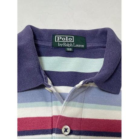 USED 90's POLOラルフローレン ボーダーポロシャツ　ボーイズ160