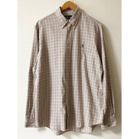 USED Ralph Lauren タッターソールボタンダウンシャツ L