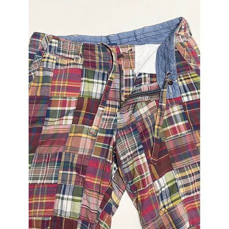 USED POLO ラルフローレン マドラスチェックパッチワークショートパンツ  34