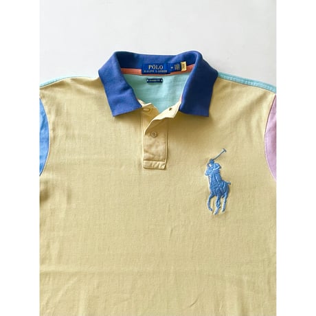 USED POLO ラルフローレン ビッグポニーポロシャツ　マルチカラー M