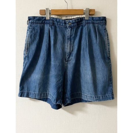 USED POLO ラルフローレン 90's ツータックデニムショートパンツ  ANDREW SHORT 35
