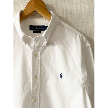 USED  Ralph Lauren ボタンダウンシャツ　白 L ブロード