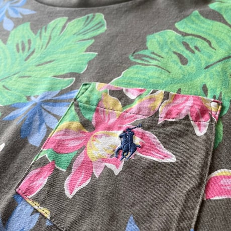 USED POLOラルフローレン 花柄ポケットTシャツ M