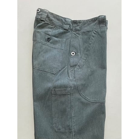 USED スイス軍　デニムワークパンツ 32/28相当 メタルボタン 58