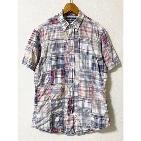 USED Ralph Lauren CUSTOM FIT マドラスパッチワークシャツ M