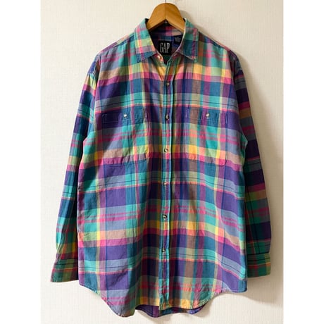 USED OLD GAP 90's マドラスチェックシャツ M