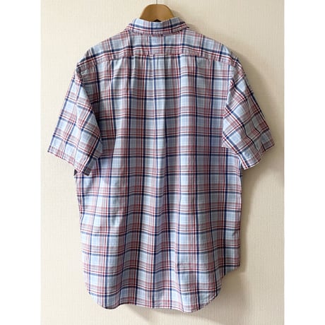 USED POLO ラルフローレン ボタンダウン　チェック半袖シャツ　 L