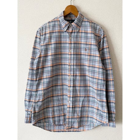 USED ラルフローレン CUSTOM FIT オックスフォード　ボタンダウンシャツ BLUE