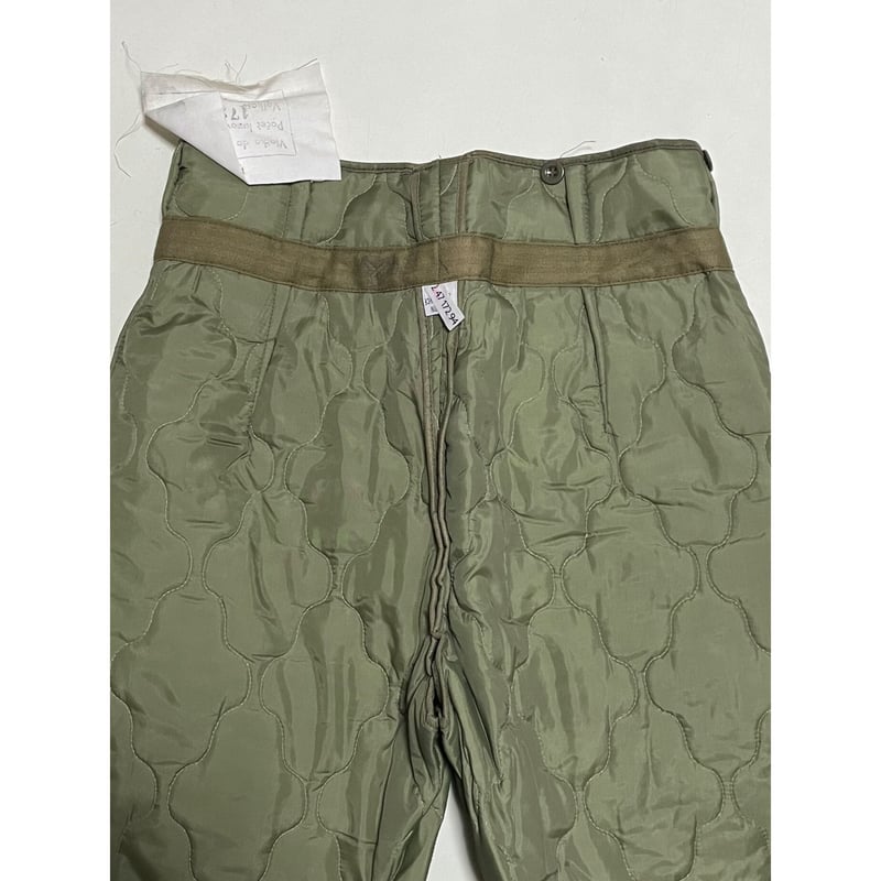dead stock vintage　キルティングライナーパンツ　軍物 DEAD STOCK チェコ軍 M85キルティングライナーパンツ ステンシル