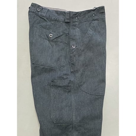 USED スイス軍　デニムワークパンツ 34/28相当　メタルボタン　9
